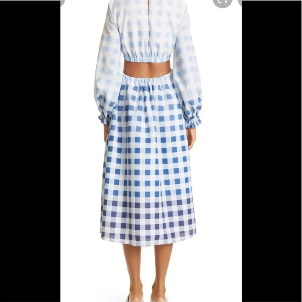 Staud Blanche Checkered Midi Dress, Size XS - Picture 2 of 6